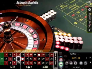 Ruleta en vivo auténtica y original