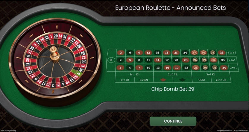 Ruleta Europea - Apuestas Anunciadas