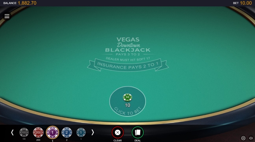 Blackjack en el centro de Las Vegas