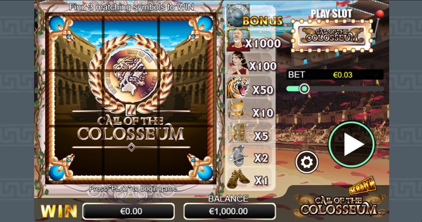 Call of the colosseum / Scratch — Juega 100% gratis en modo demo 2 Call of the colosseum Scratch.jpg