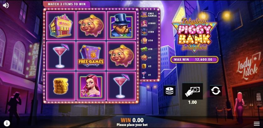 Fabulous Piggy Bank Scratchcard