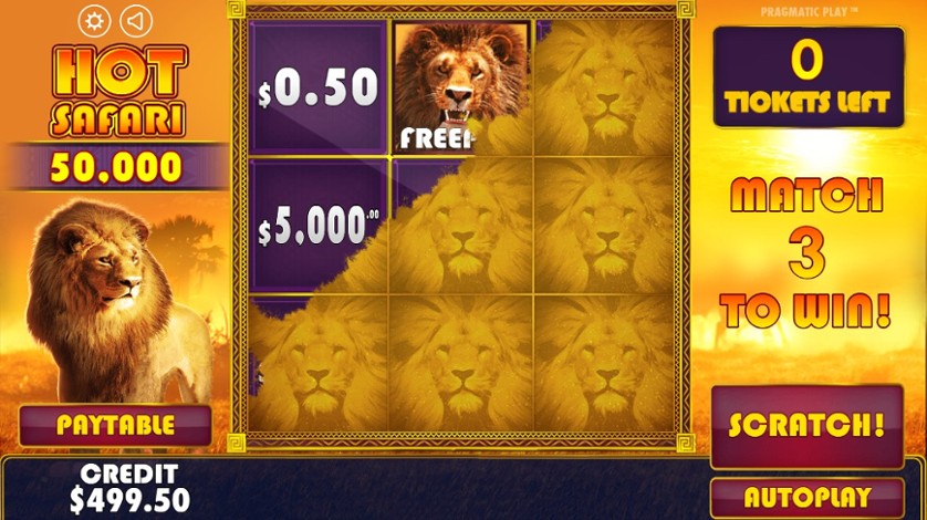 Hot Safari Scratchcard Hot Safari Scratchcard