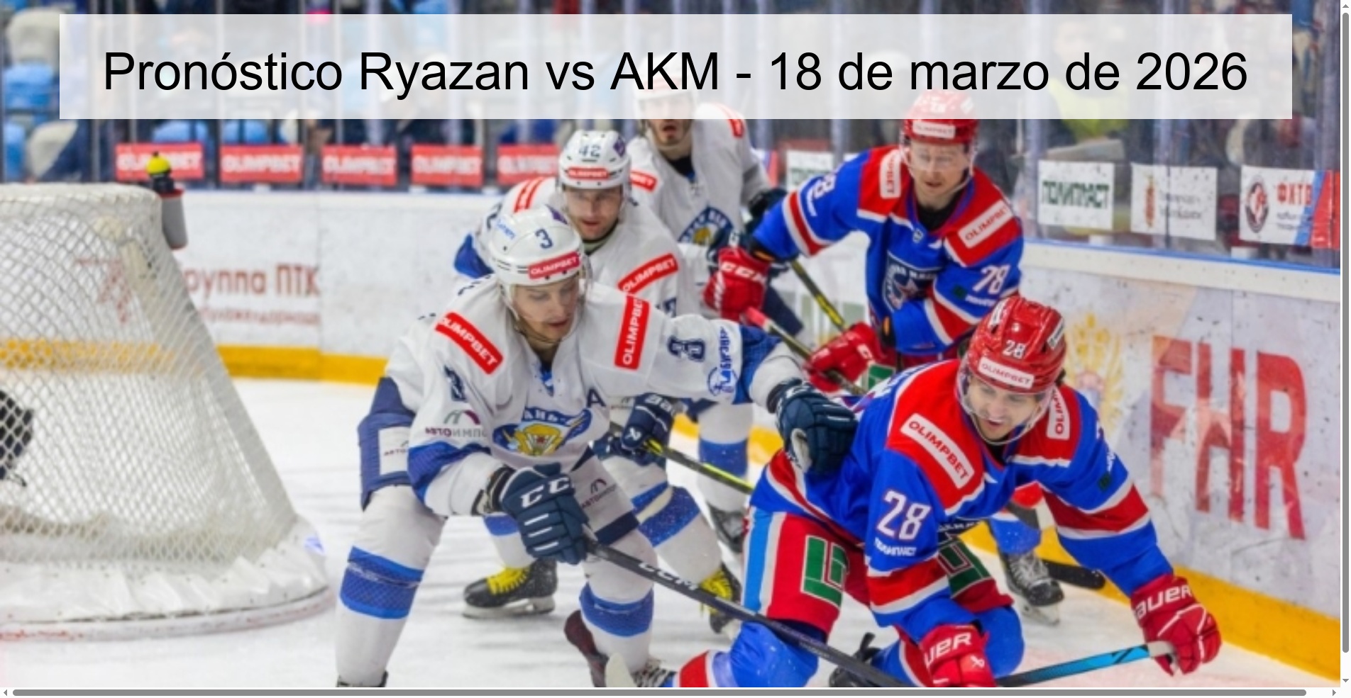 Pronóstico Ryazan vs AKM - 18 de marzo de 2026 Pronóstico Ryazan vs AKM - 18 de marzo de 2026
