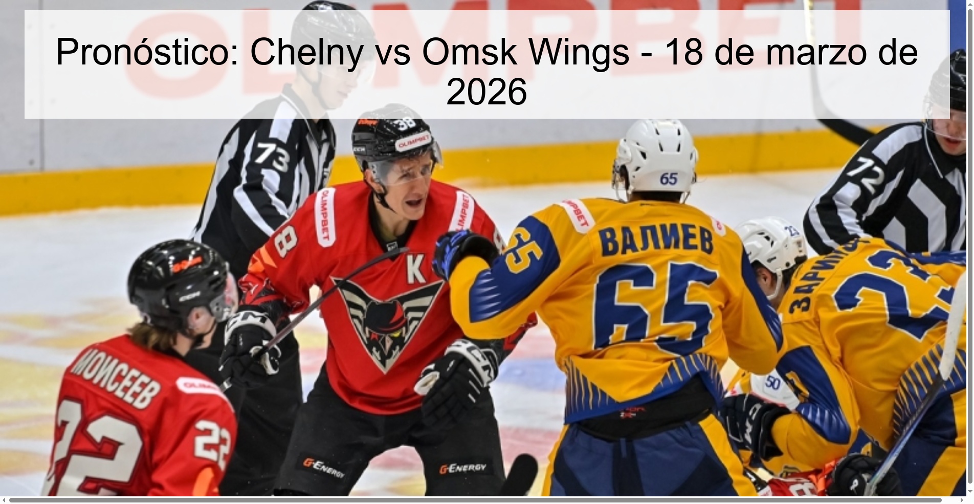 Pronóstico: Chelny vs Omsk Wings - 18 de marzo de 2026 Pronóstico: Chelny vs Omsk Wings - 18 de marzo de 2026