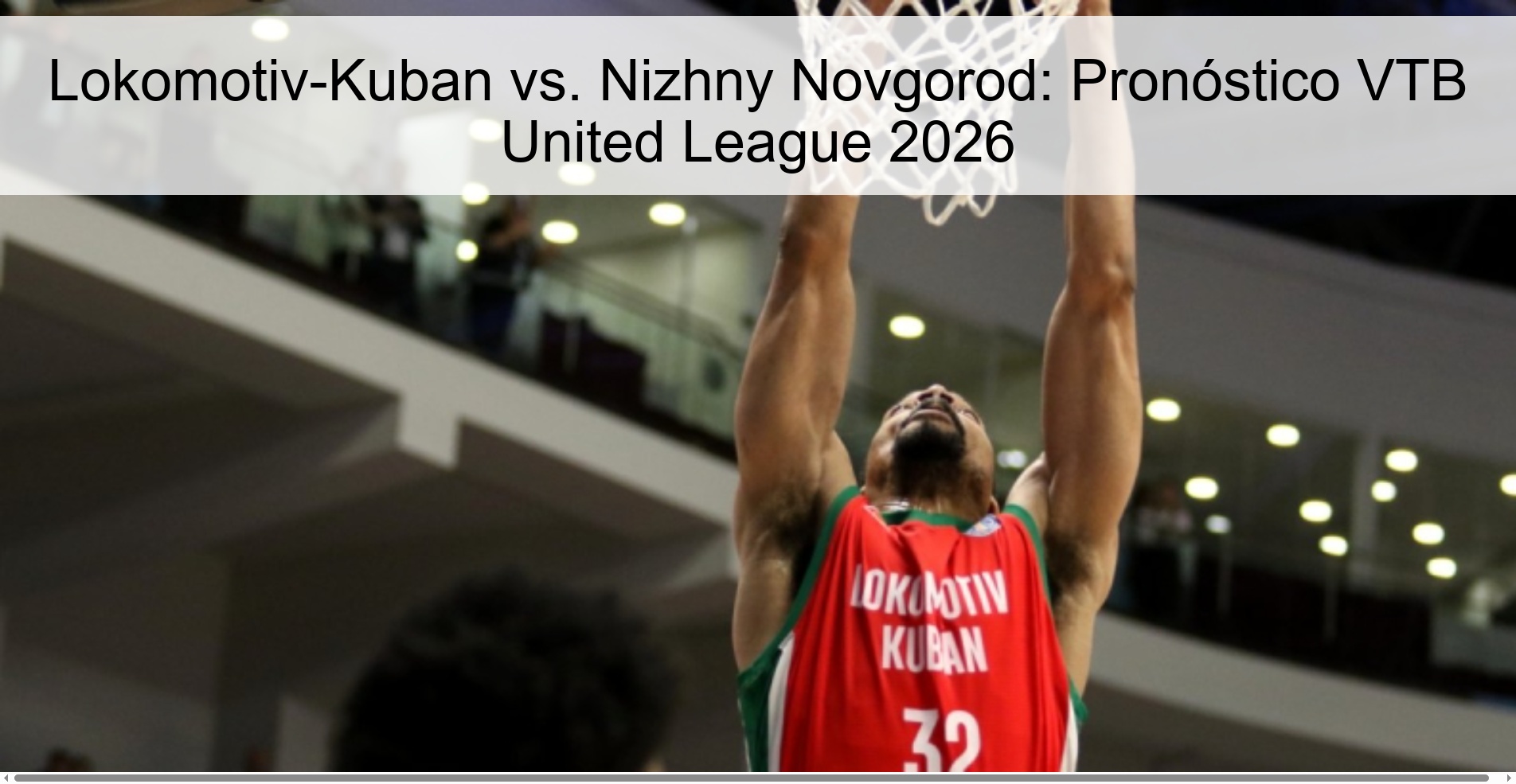 Lokomotiv-Kuban vs. Nizhny Novgorod: Pronóstico VTB United League 2026 Lokomotiv-Kuban vs. Nizhny Novgorod: Pronóstico VTB United League 2026