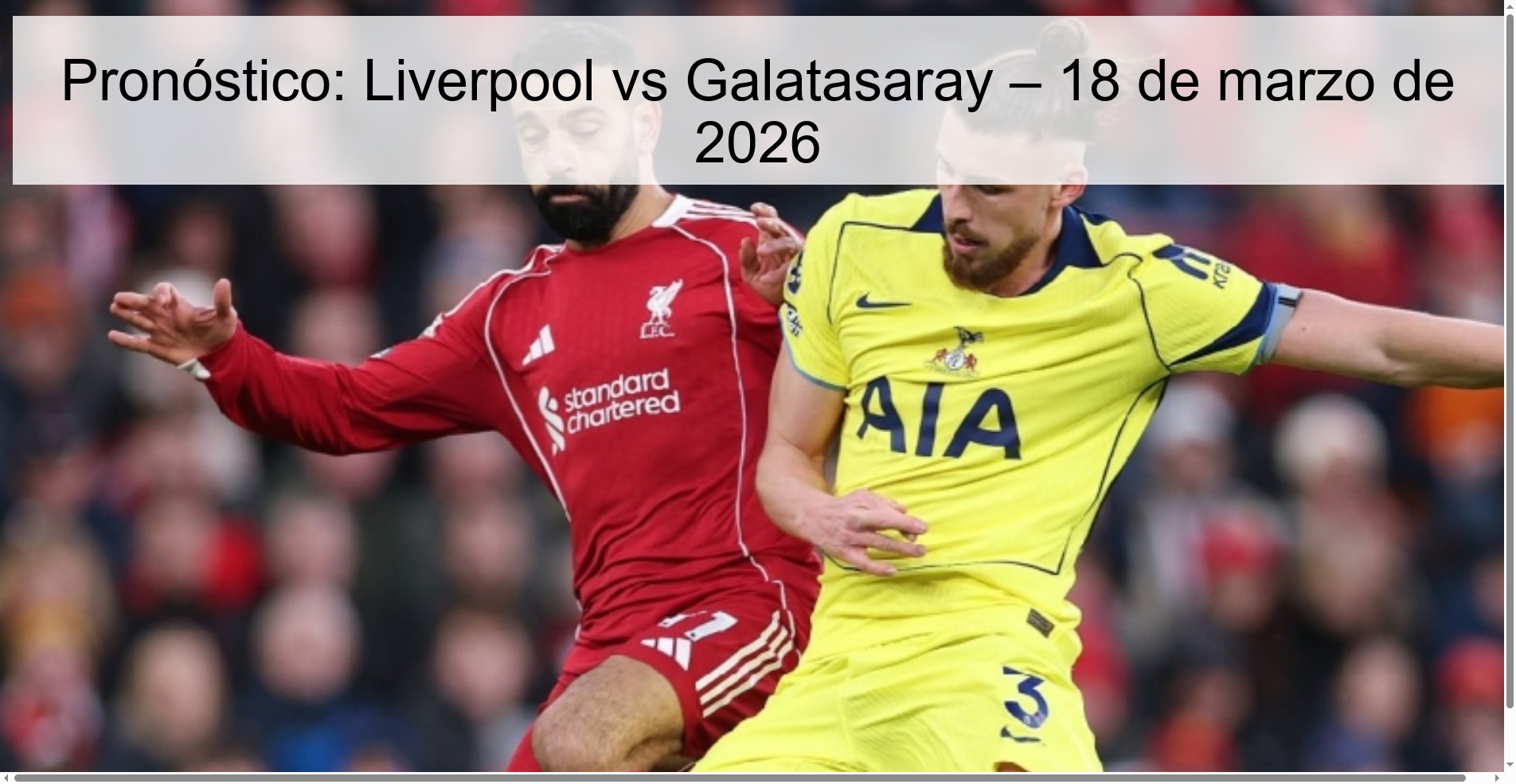 Pronóstico: Liverpool vs Galatasaray – 18 de marzo de 2026 Pronóstico: Liverpool vs Galatasaray – 18 de marzo de 2026