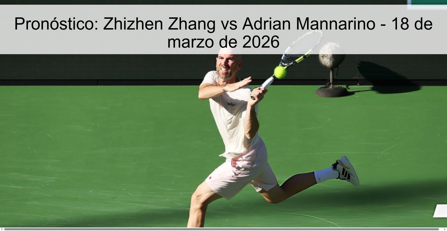 Pronóstico: Zhizhen Zhang vs Adrian Mannarino - 18 de marzo de 2026 Pronóstico: Zhizhen Zhang vs Adrian Mannarino - 18 de marzo de 2026