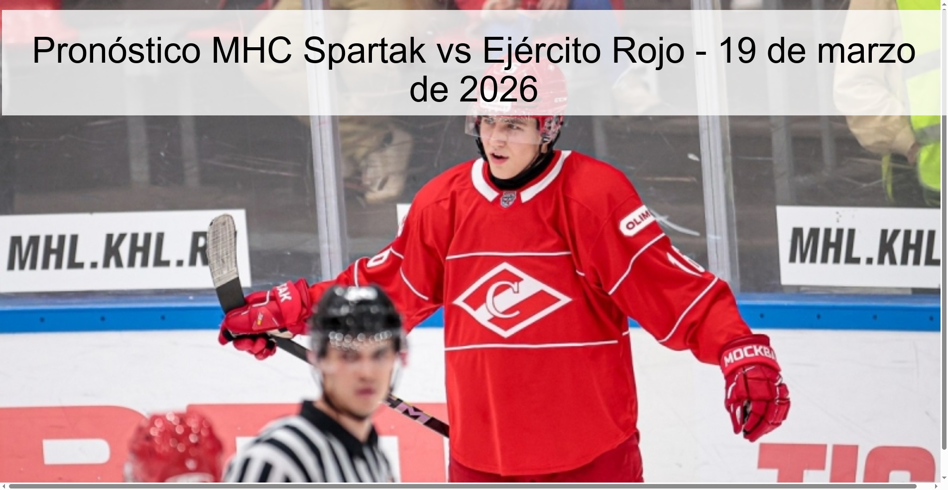 Pronóstico MHC Spartak vs Ejército Rojo - 19 de marzo de 2026