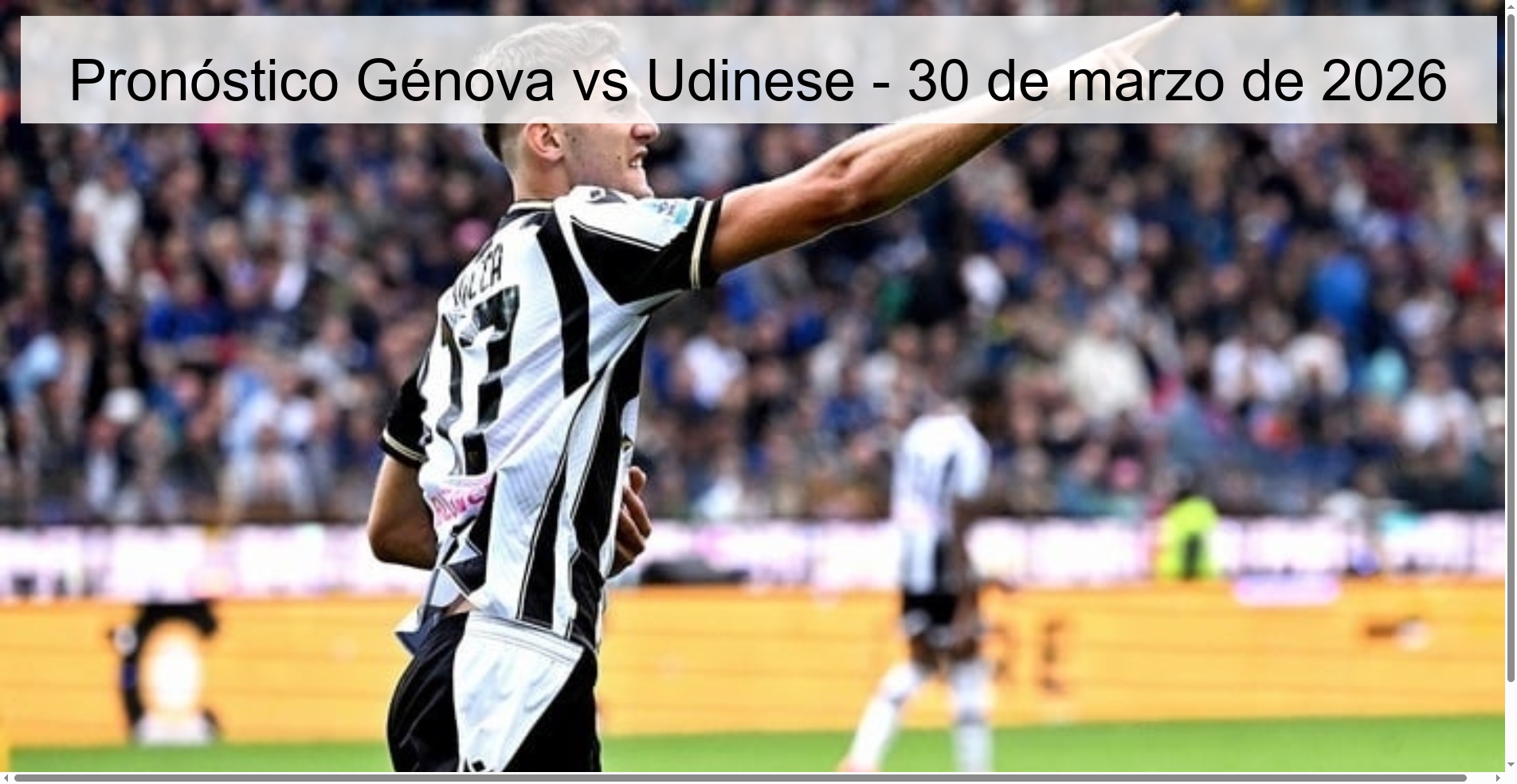 Pronóstico Génova vs Udinese - 30 de marzo de 2026