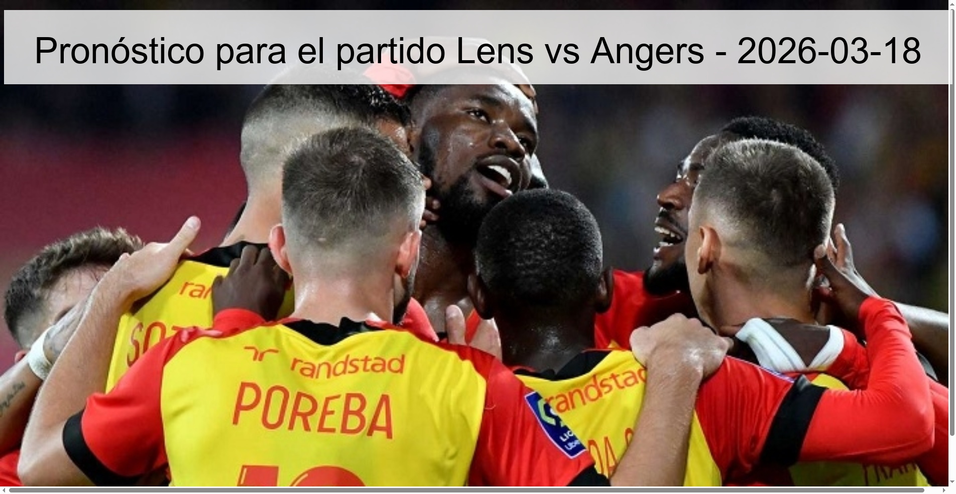Pronóstico para el partido Lens vs Angers - 2026-03-18 Pronóstico para el partido Lens vs Angers - 2026-03-18