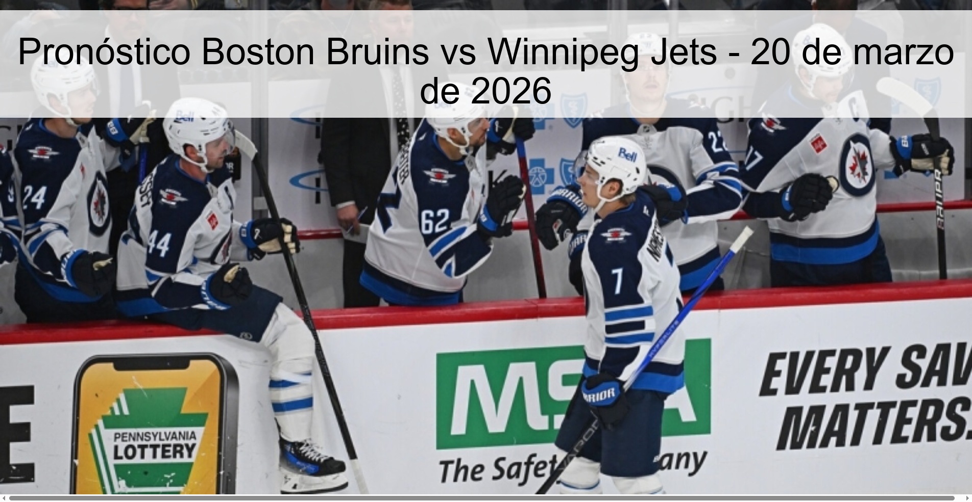 Pronóstico Boston Bruins vs Winnipeg Jets - 20 de marzo de 2026