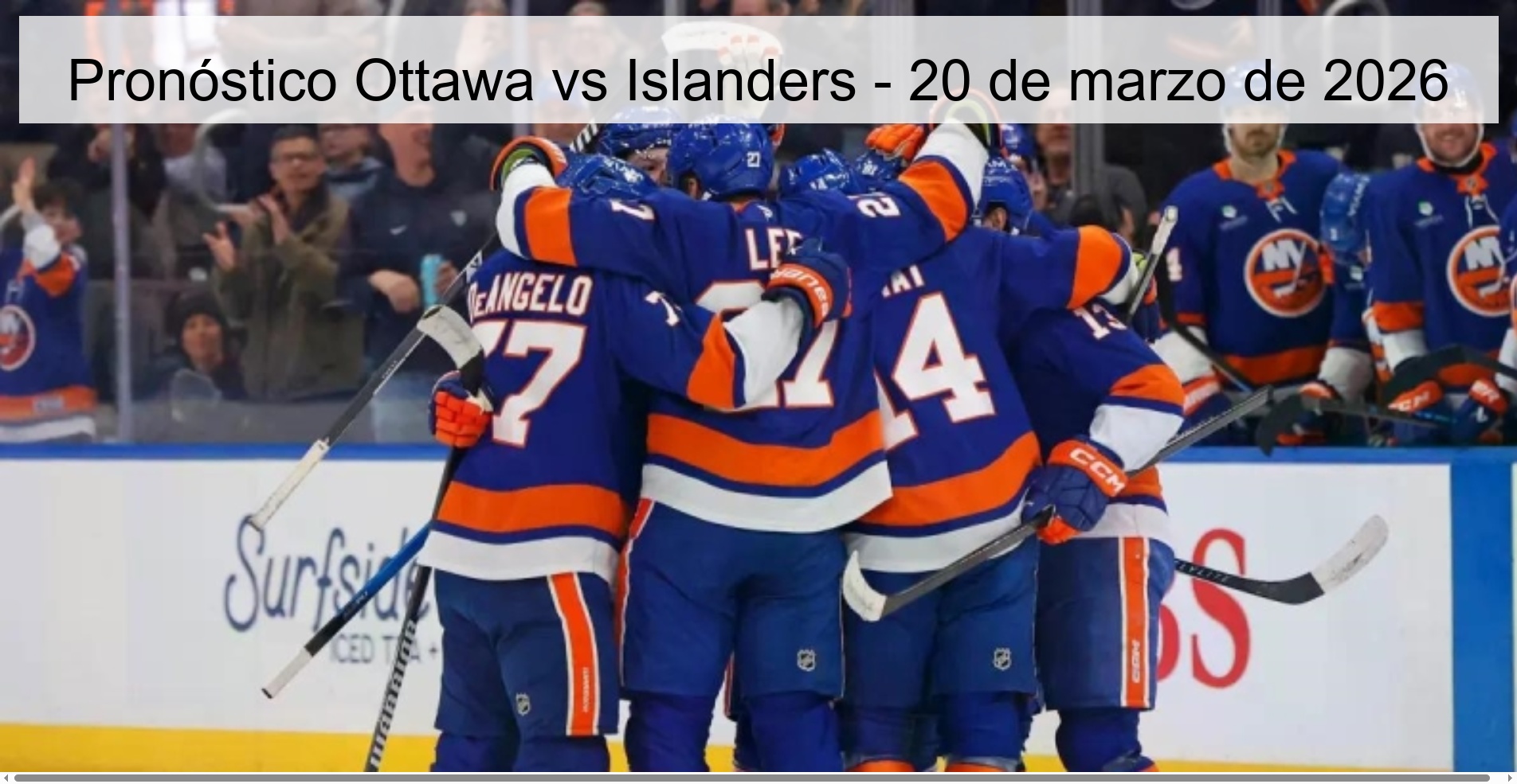 Pronóstico Ottawa vs Islanders - 20 de marzo de 2026