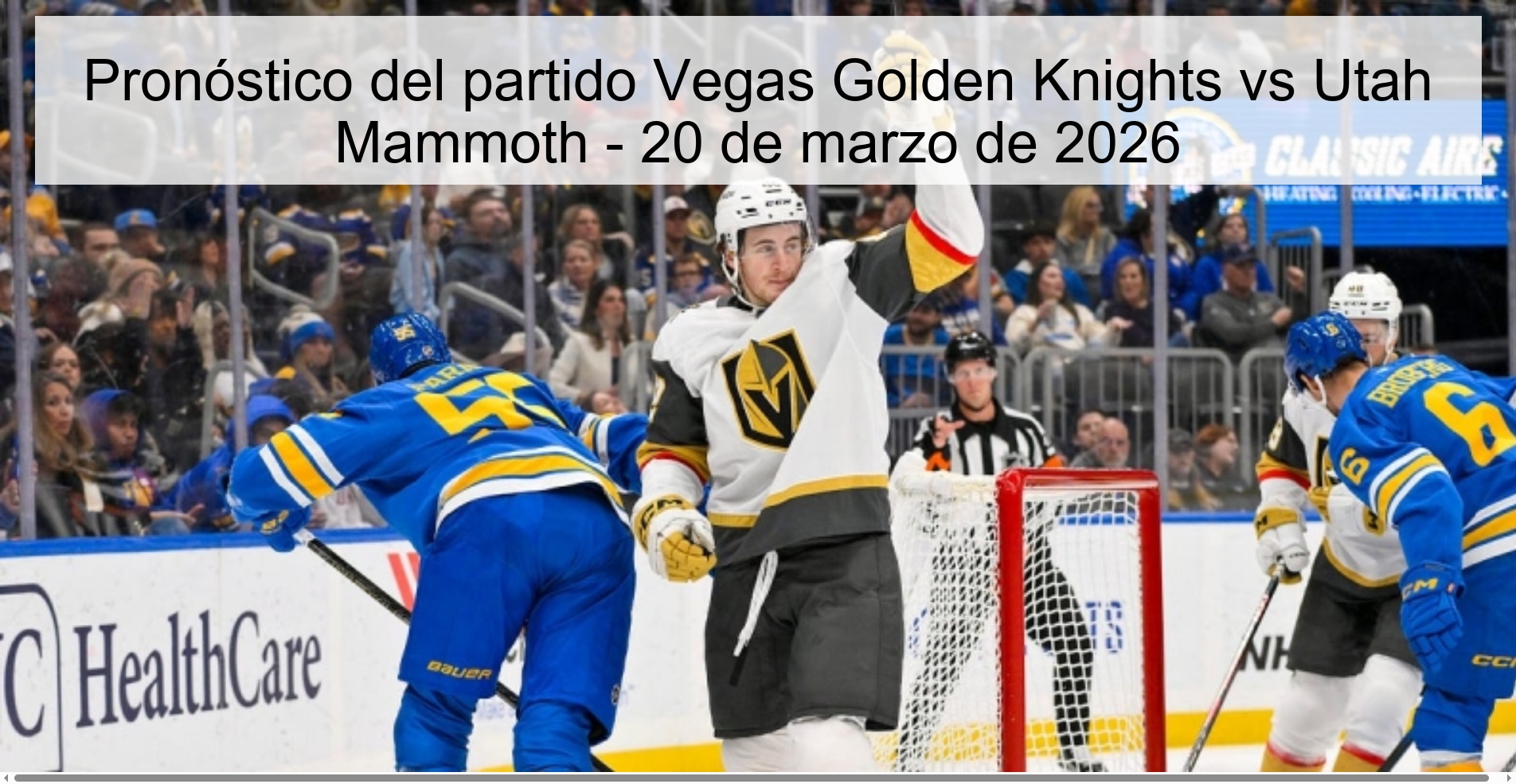 Pronóstico del partido Vegas Golden Knights vs Utah Mammoth - 20 de marzo de 2026