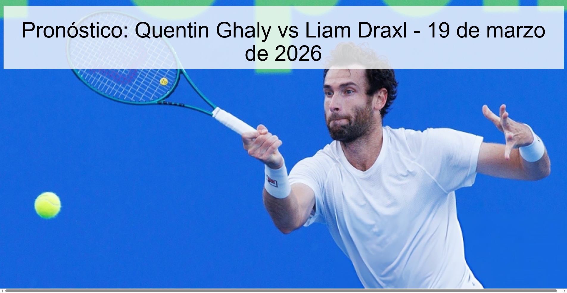 Pronóstico: Quentin Ghaly vs Liam Draxl - 19 de marzo de 2026 Pronóstico: Quentin Ghaly vs Liam Draxl - 19 de marzo de 2026