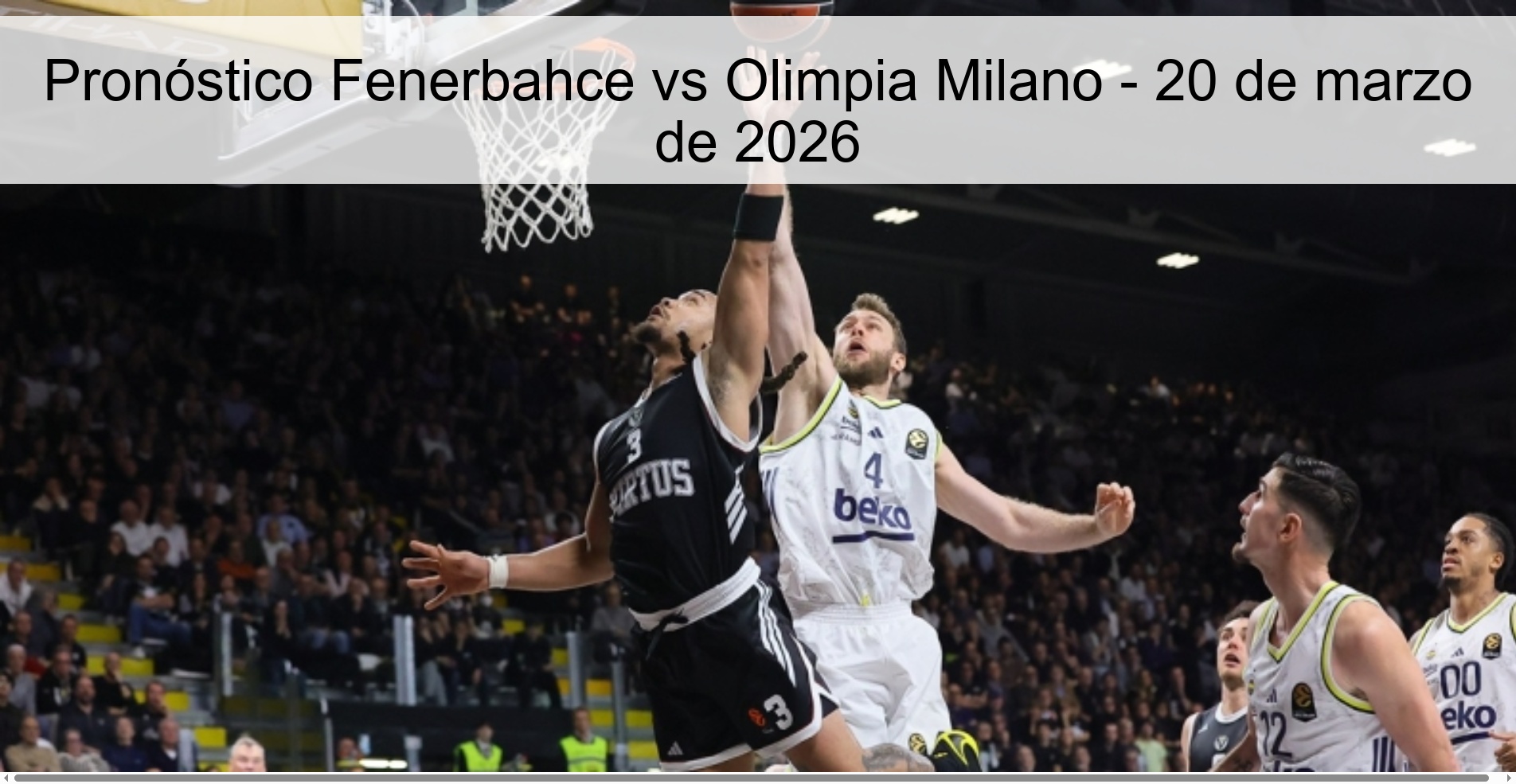 Pronóstico Fenerbahce vs Olimpia Milano - 20 de marzo de 2026