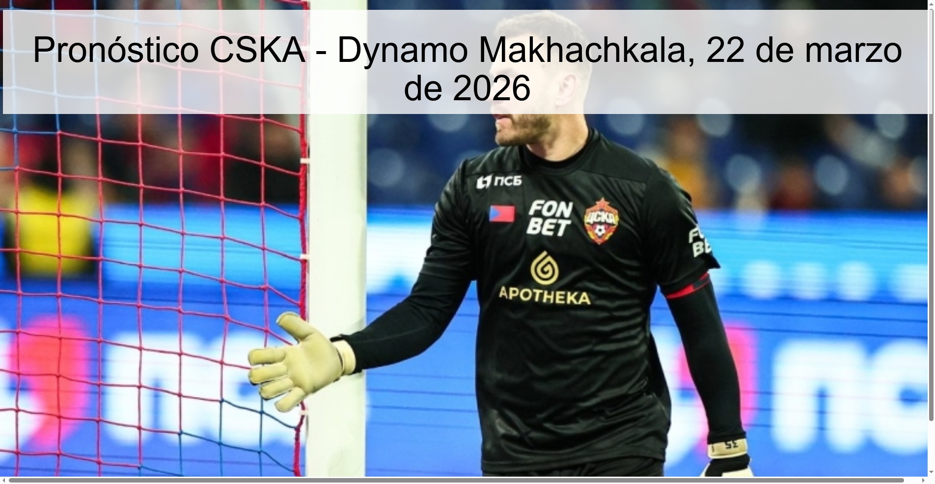 Pronóstico CSKA - Dynamo Makhachkala, 22 de marzo de 2026
