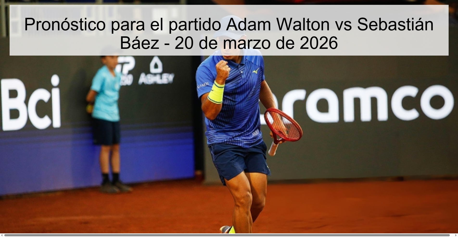 Pronóstico para el partido Adam Walton vs Sebastián Báez - 20 de marzo de 2026