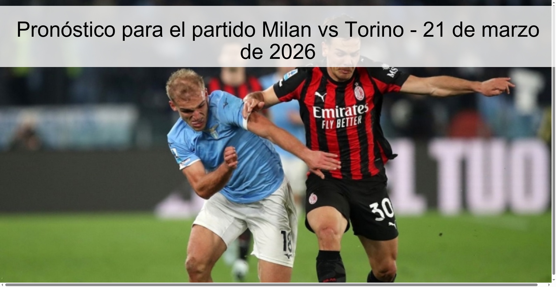 Pronóstico para el partido Milan vs Torino - 21 de marzo de 2026
