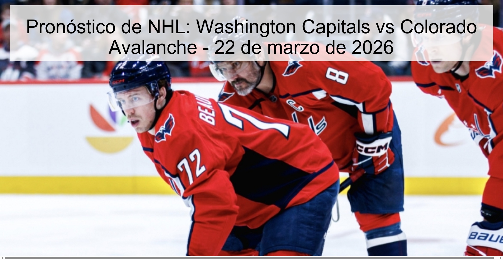 Pronóstico de NHL: Washington Capitals vs Colorado Avalanche - 22 de marzo de 2026