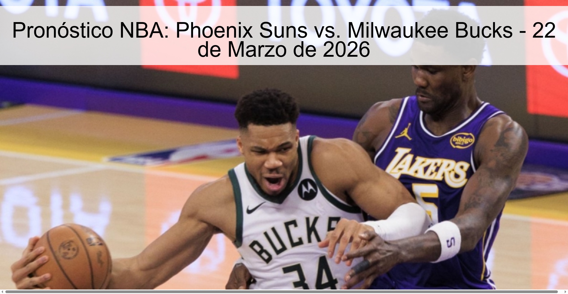 Pronóstico NBA: Phoenix Suns vs. Milwaukee Bucks - 22 de Marzo de 2026