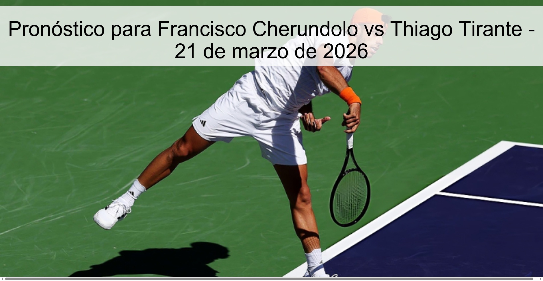 Pronóstico para Francisco Cherundolo vs Thiago Tirante - 21 de marzo de 2026 Pronóstico para Francisco Cherundolo vs Thiago Tirante - 21 de marzo de 2026