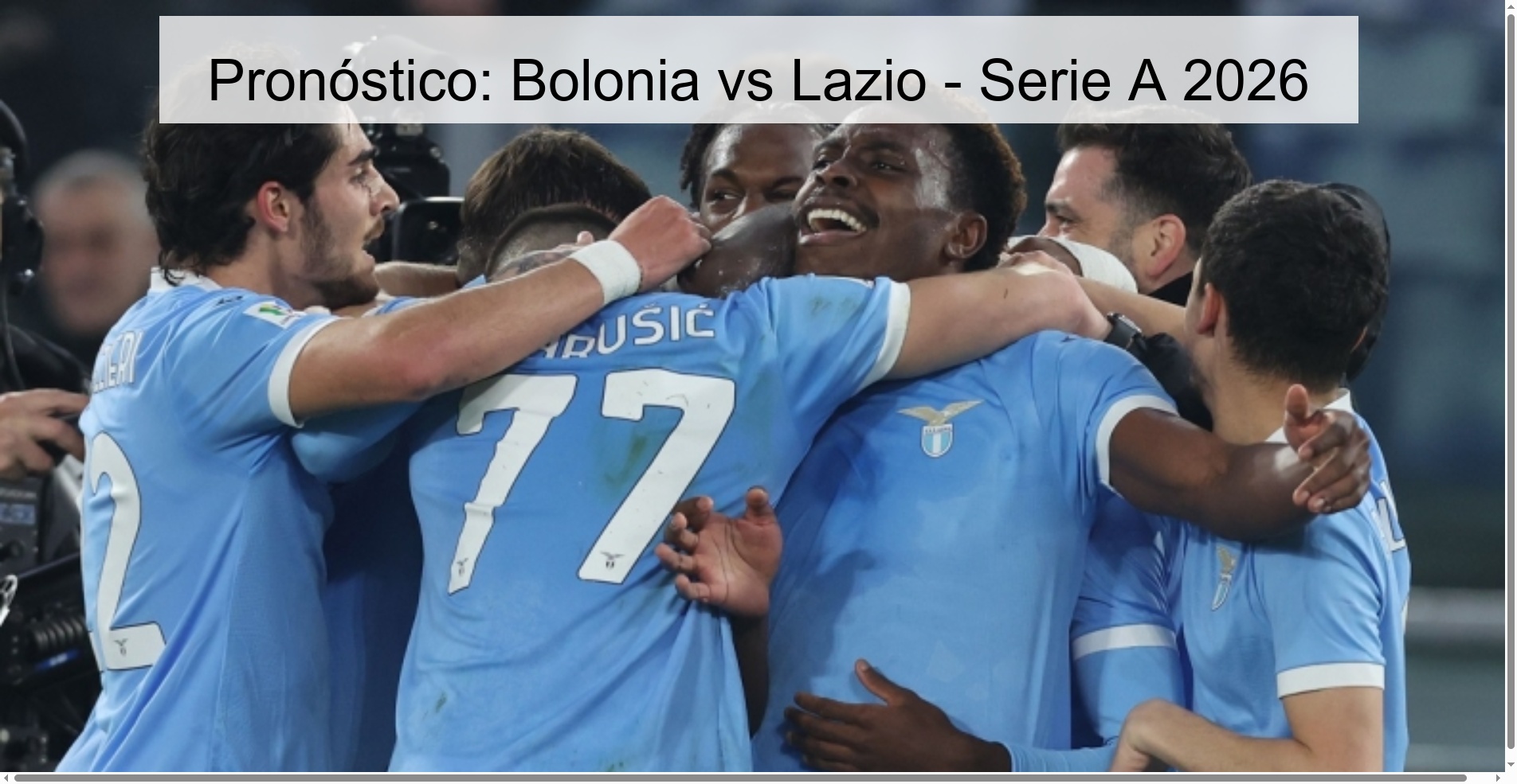 Pronóstico: Bolonia vs Lazio - Serie A 2026
