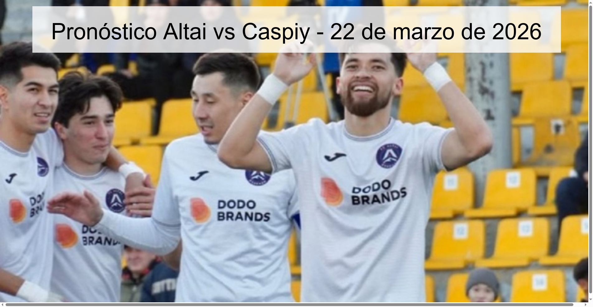 Pronóstico Altai vs Caspiy - 22 de marzo de 2026 Pronóstico Altai vs Caspiy - 22 de marzo de 2026
