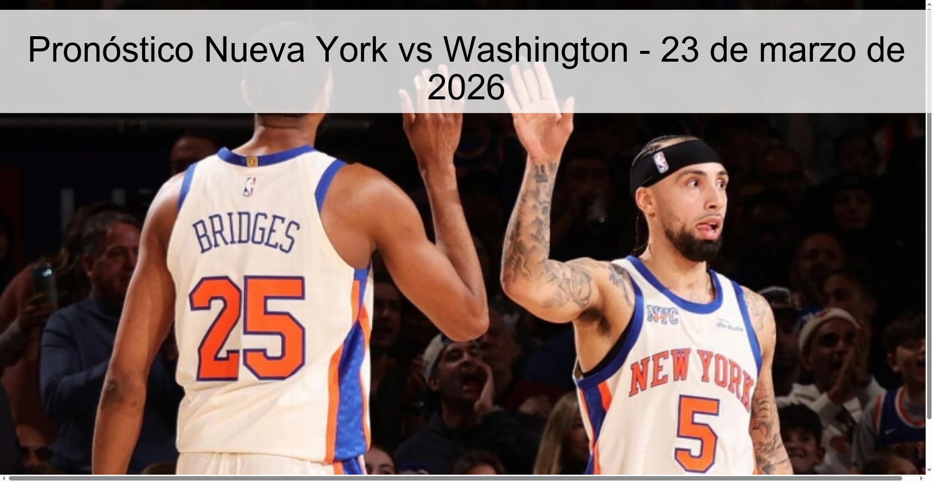 Pronóstico Nueva York vs Washington - 23 de marzo de 2026