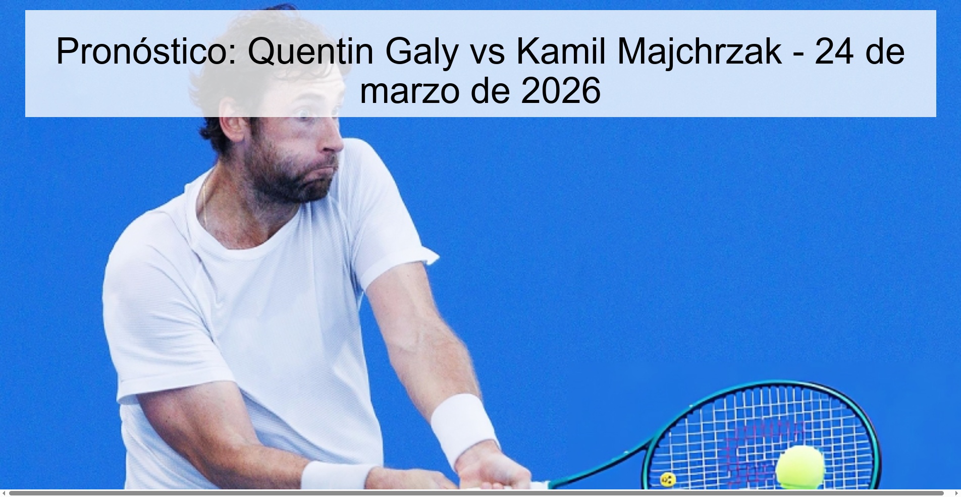 Pronóstico: Quentin Galy vs Kamil Majchrzak - 24 de marzo de 2026 Pronóstico: Quentin Galy vs Kamil Majchrzak - 24 de marzo de 2026