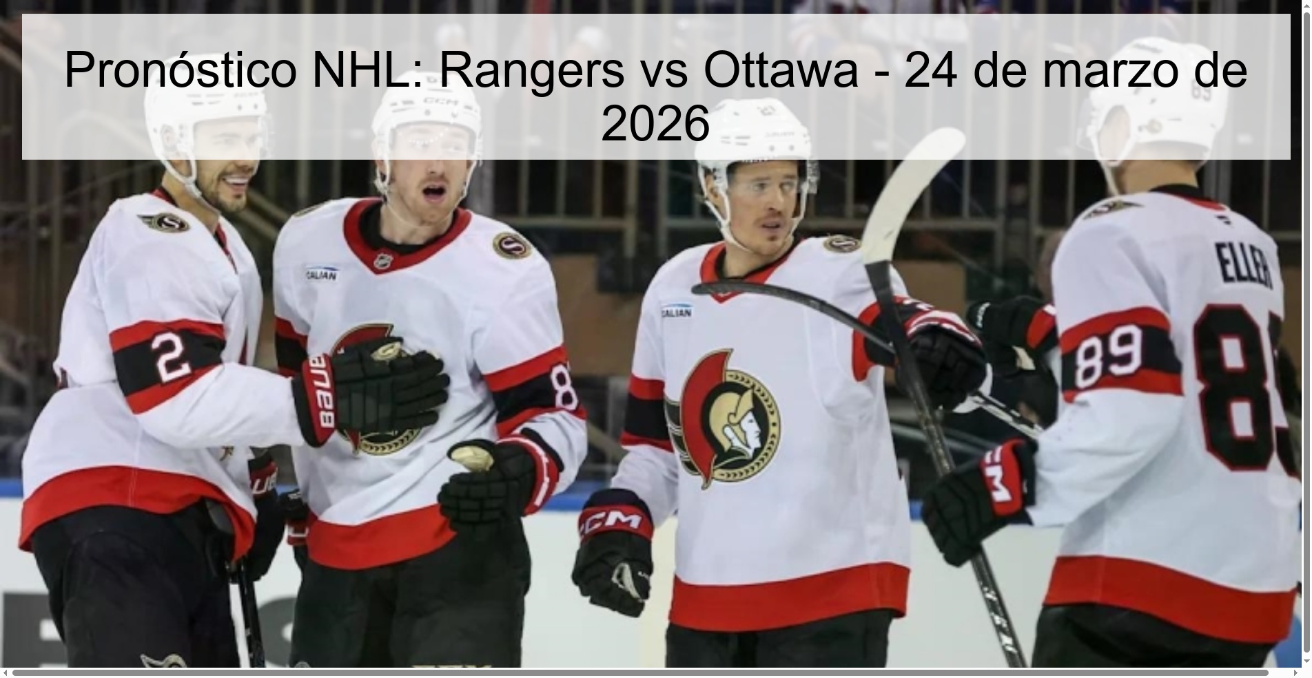 Pronóstico NHL: Rangers vs Ottawa - 24 de marzo de 2026 Pronóstico NHL: Rangers vs Ottawa - 24 de marzo de 2026