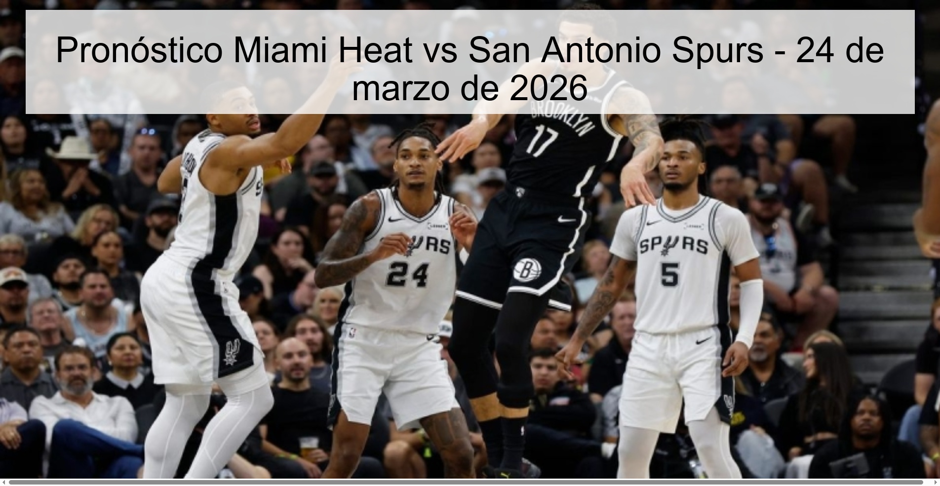 Pronóstico Miami Heat vs San Antonio Spurs - 24 de marzo de 2026 Pronóstico Miami Heat vs San Antonio Spurs - 24 de marzo de 2026