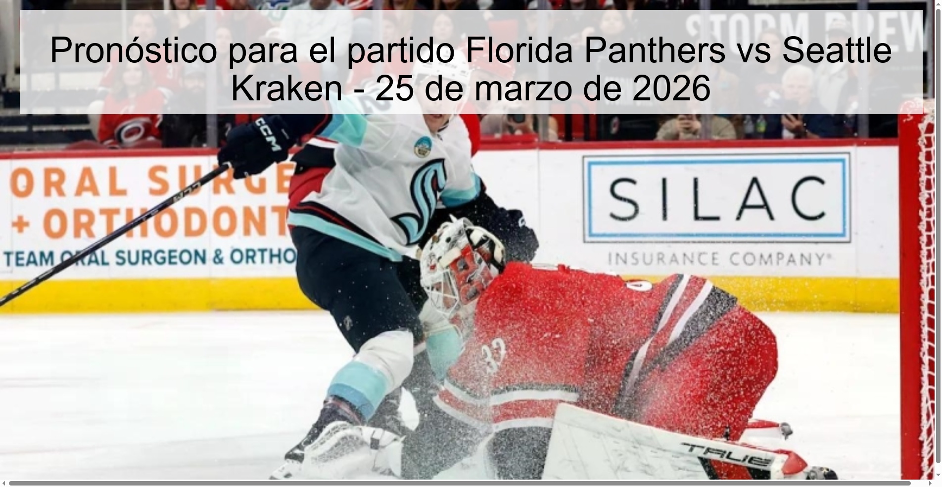 Pronóstico para el partido Florida Panthers vs Seattle Kraken - 25 de marzo de 2026