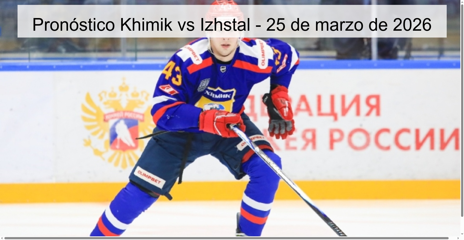 Pronóstico Khimik vs Izhstal - 25 de marzo de 2026