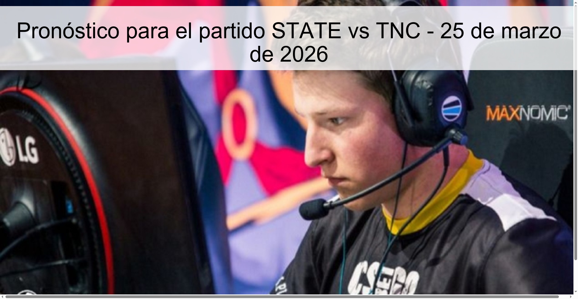 Pronóstico para el partido STATE vs TNC - 25 de marzo de 2026