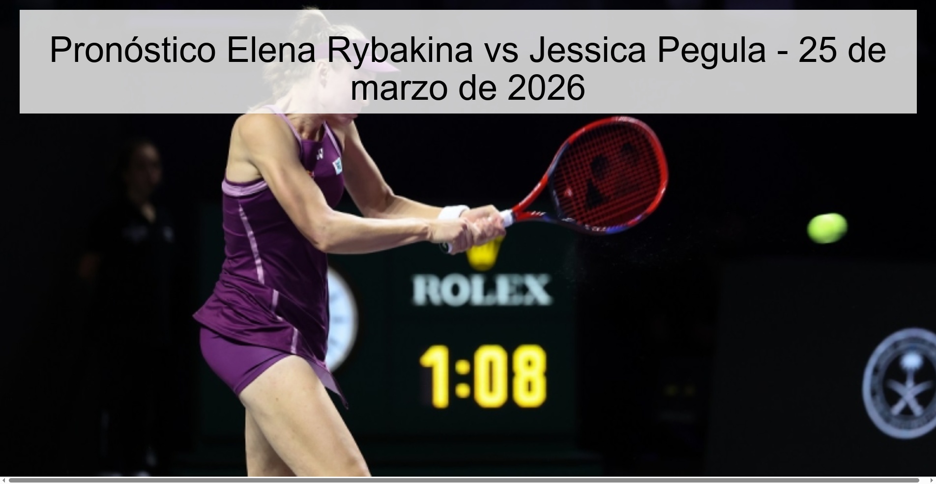 Pronóstico Elena Rybakina vs Jessica Pegula - 25 de marzo de 2026 Pronóstico Elena Rybakina vs Jessica Pegula - 25 de marzo de 2026