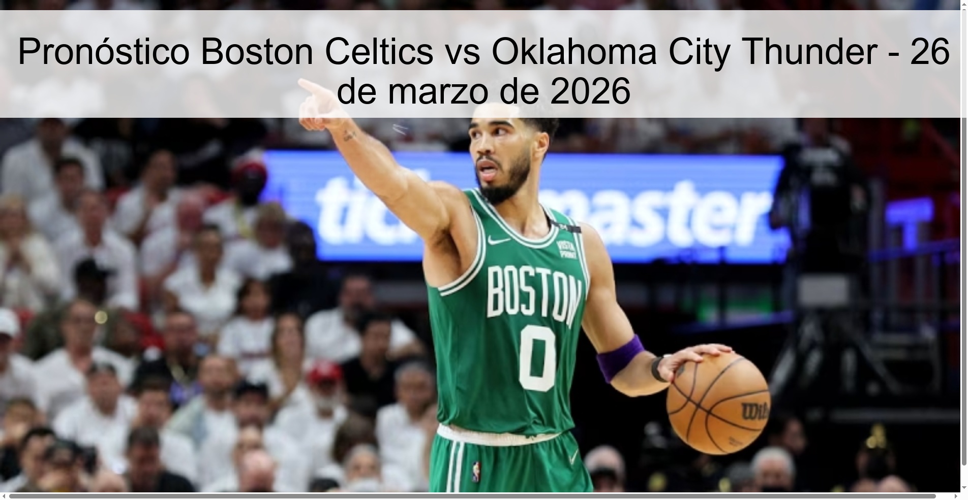 Pronóstico Boston Celtics vs Oklahoma City Thunder - 26 de marzo de 2026