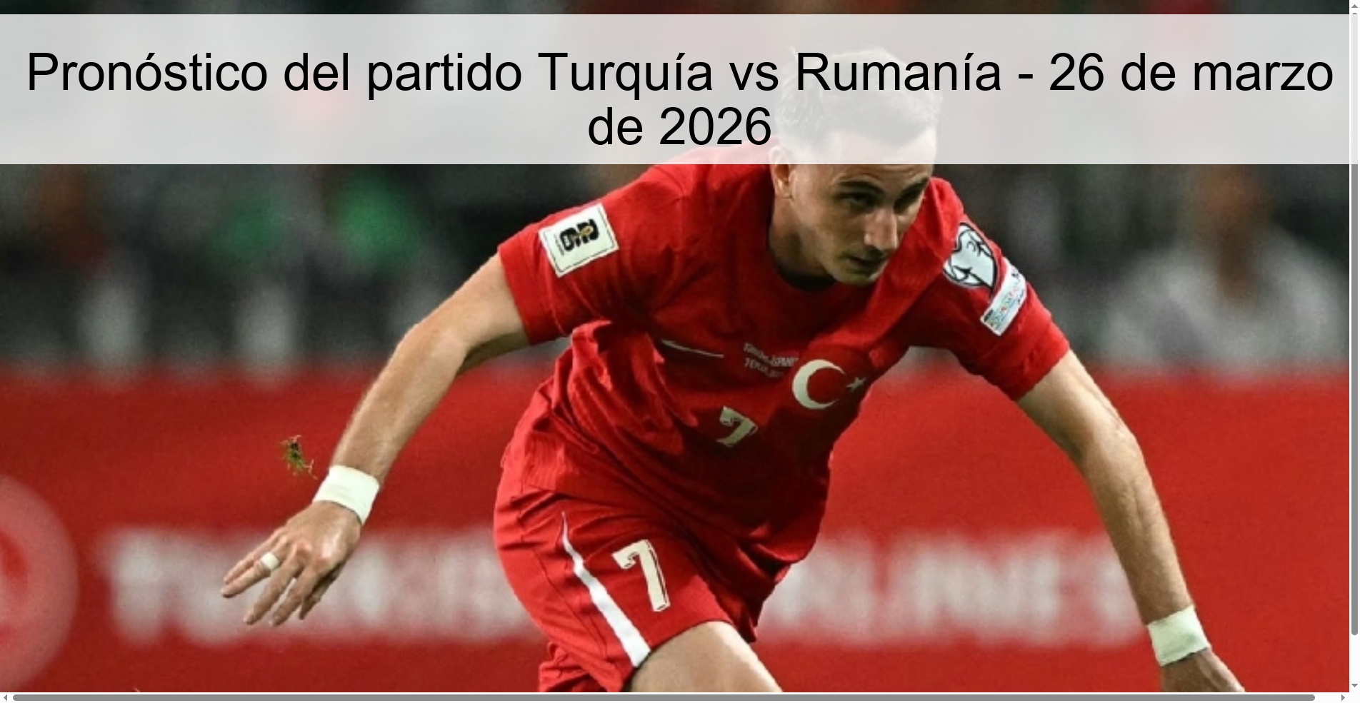 Pronóstico del partido Turquía vs Rumanía - 26 de marzo de 2026