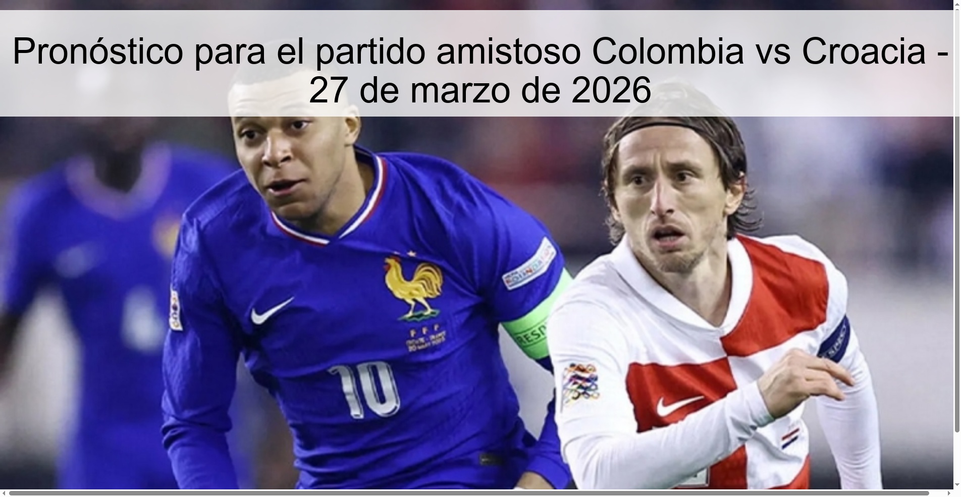 Pronóstico para el partido amistoso Colombia vs Croacia - 27 de marzo de 2026 Pronóstico para el partido amistoso Colombia vs Croacia - 27 de marzo de 2026