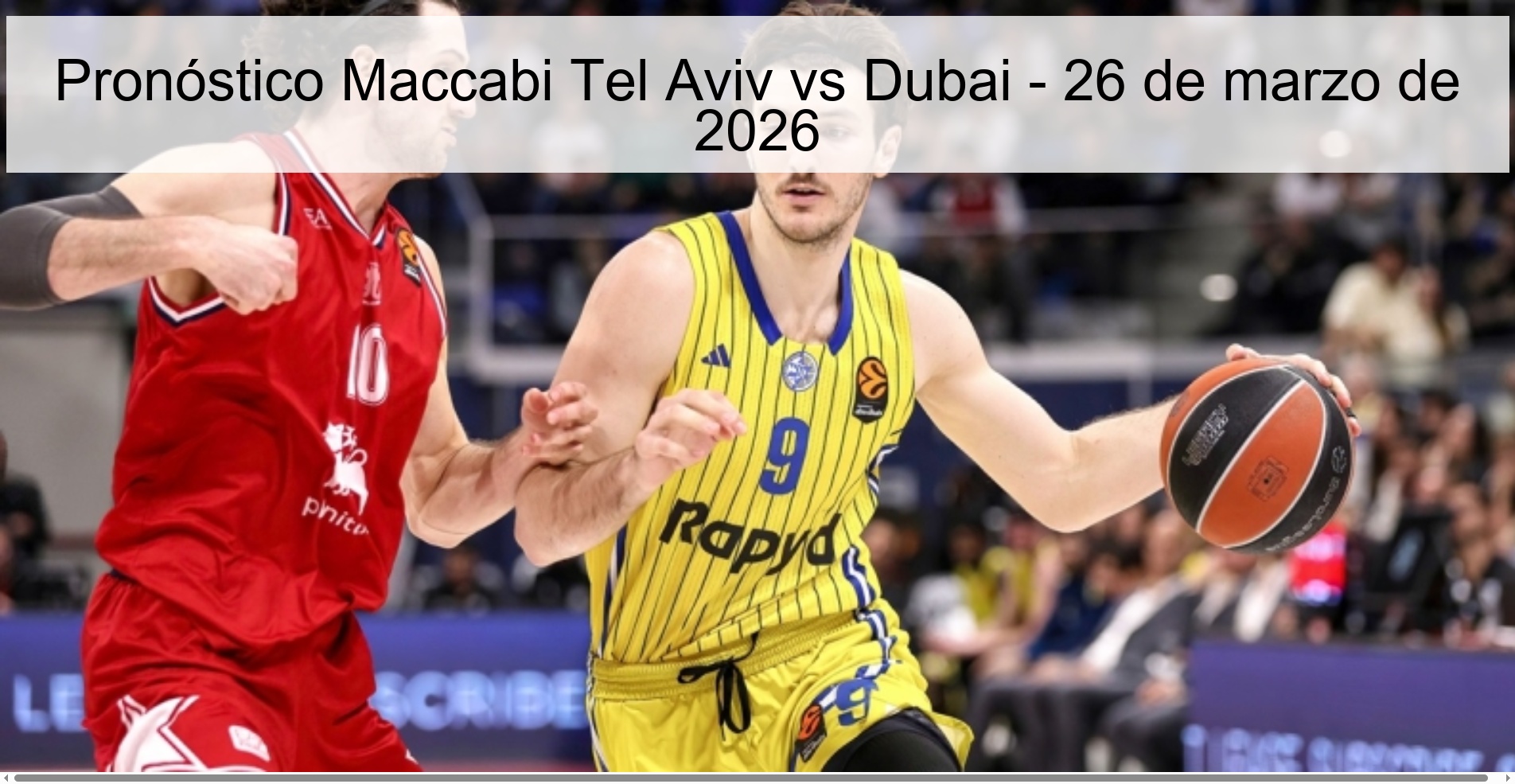 Pronóstico Maccabi Tel Aviv vs Dubai - 26 de marzo de 2026