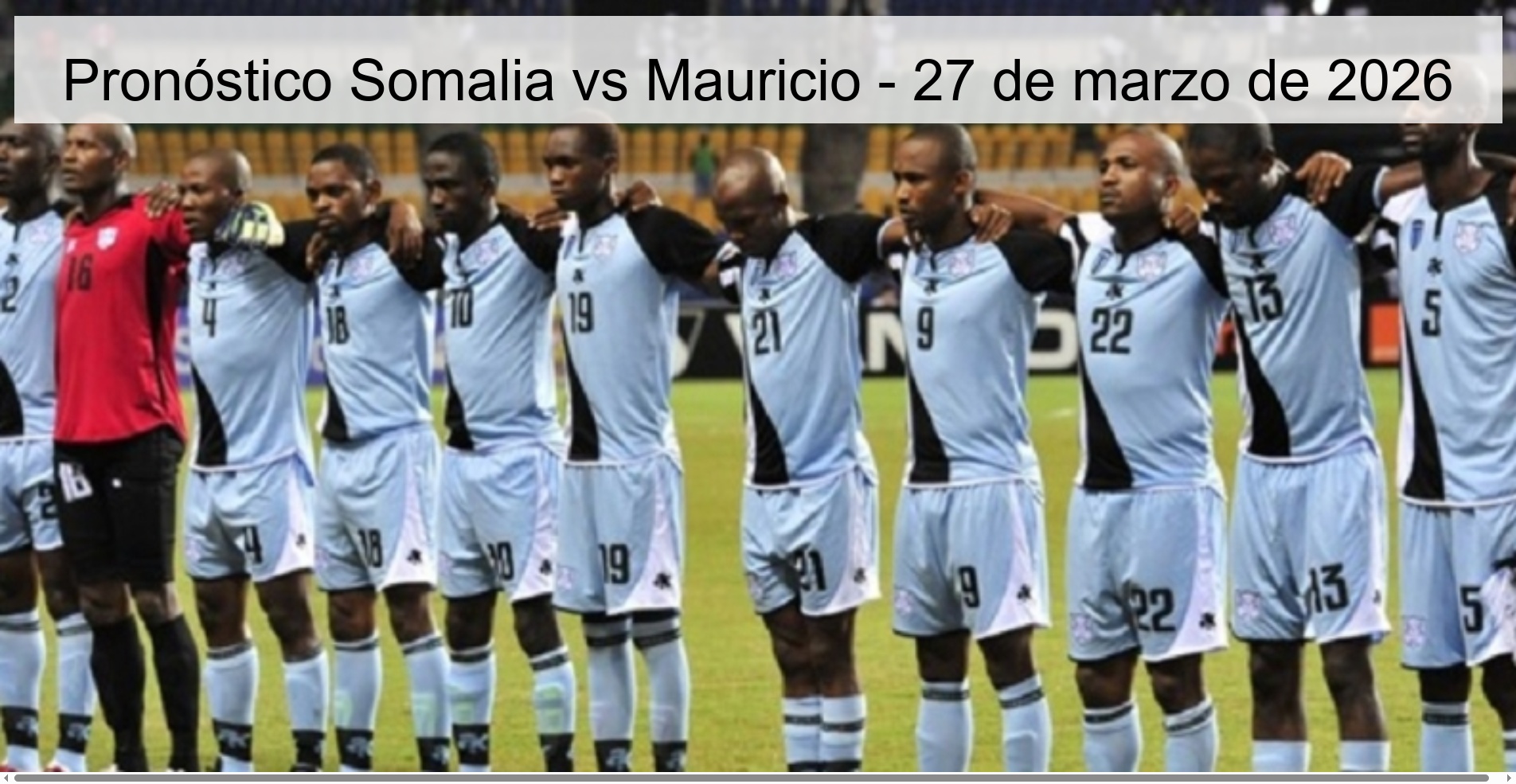 Pronóstico Somalia vs Mauricio - 27 de marzo de 2026 Pronóstico Somalia vs Mauricio - 27 de marzo de 2026