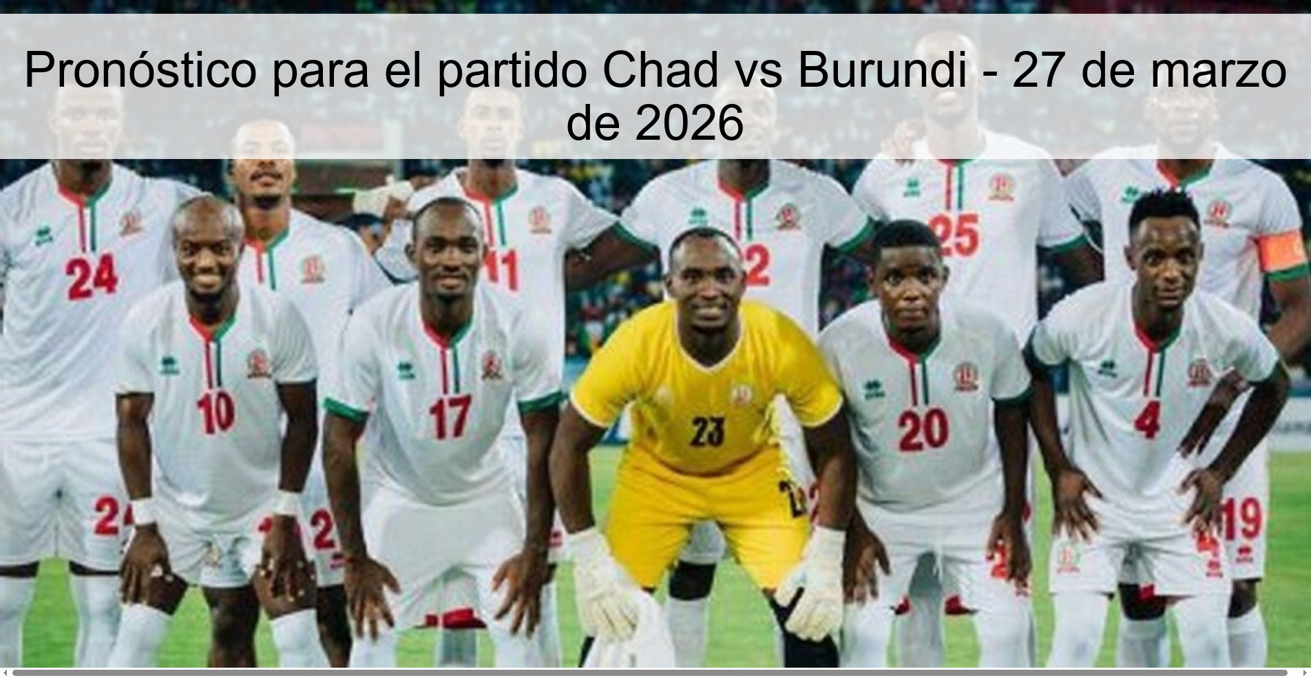 Pronóstico para el partido Chad vs Burundi - 27 de marzo de 2026