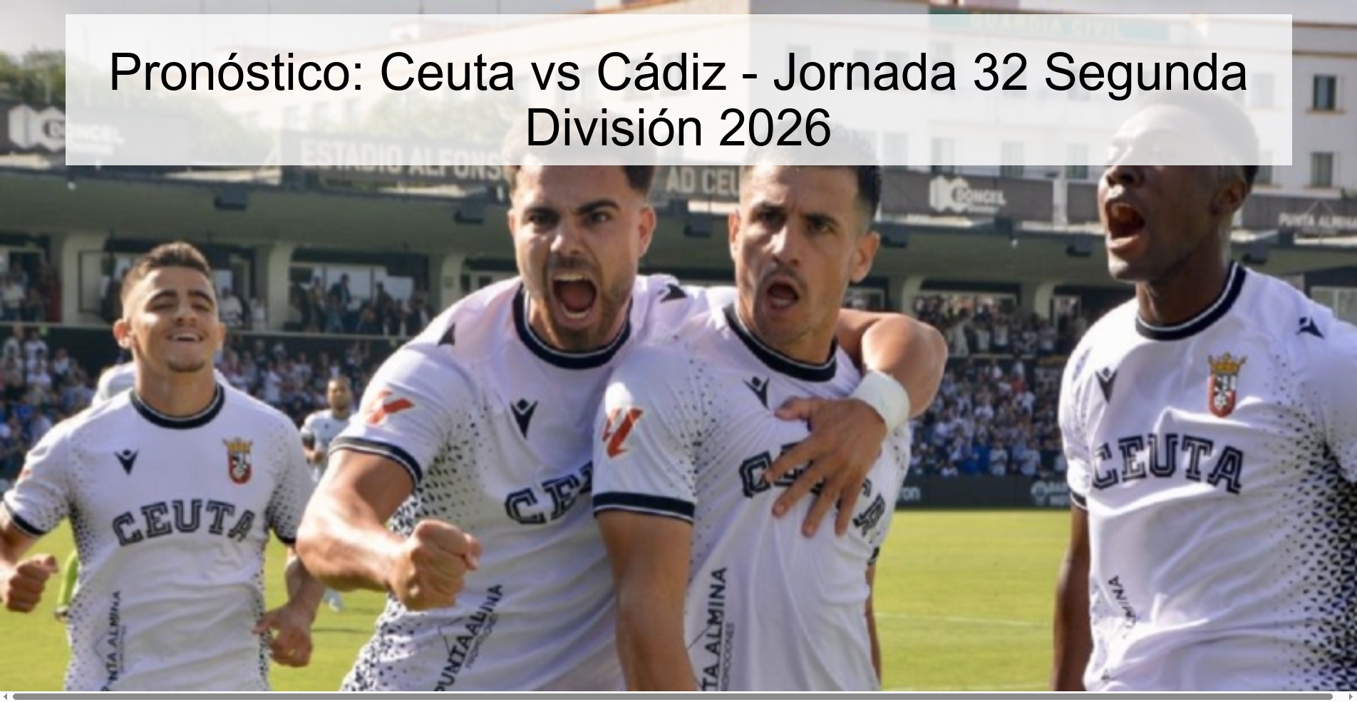 Pronóstico: Ceuta vs Cádiz - Jornada 32 Segunda División 2026