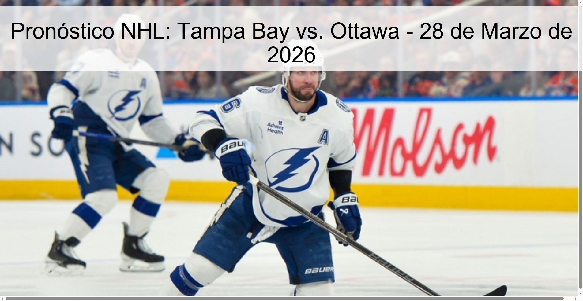 Pronóstico NHL: Tampa Bay vs. Ottawa - 28 de Marzo de 2026