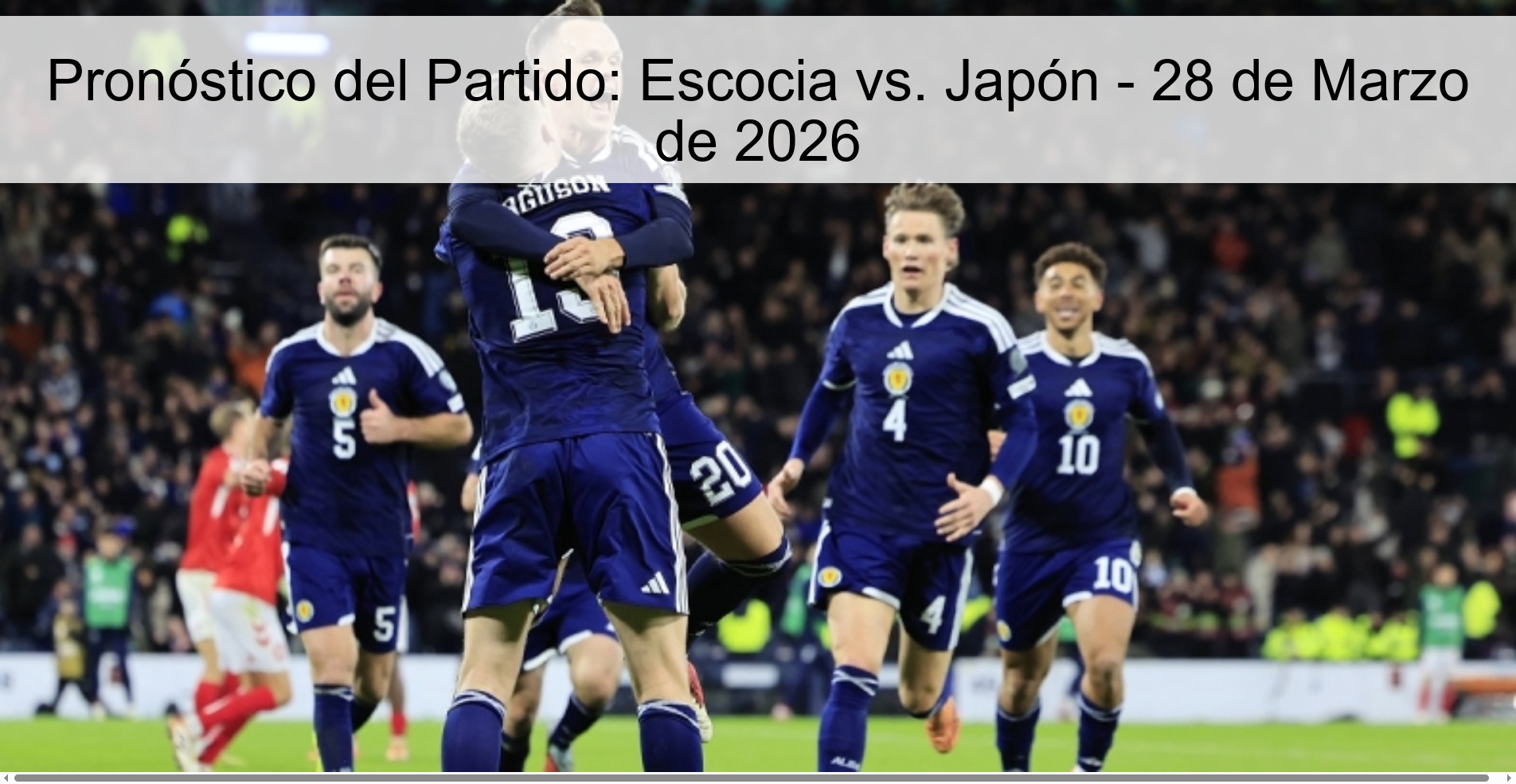 Pronóstico del Partido: Escocia vs. Japón - 28 de Marzo de 2026