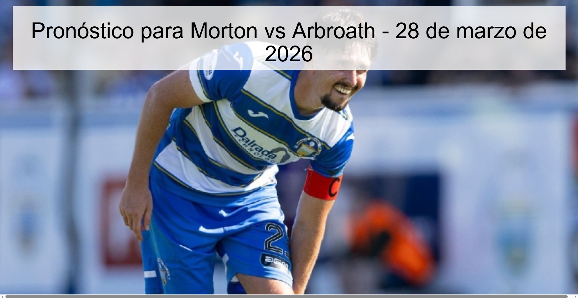 Pronóstico para Morton vs Arbroath - 28 de marzo de 2026 Pronóstico para Morton vs Arbroath - 28 de marzo de 2026