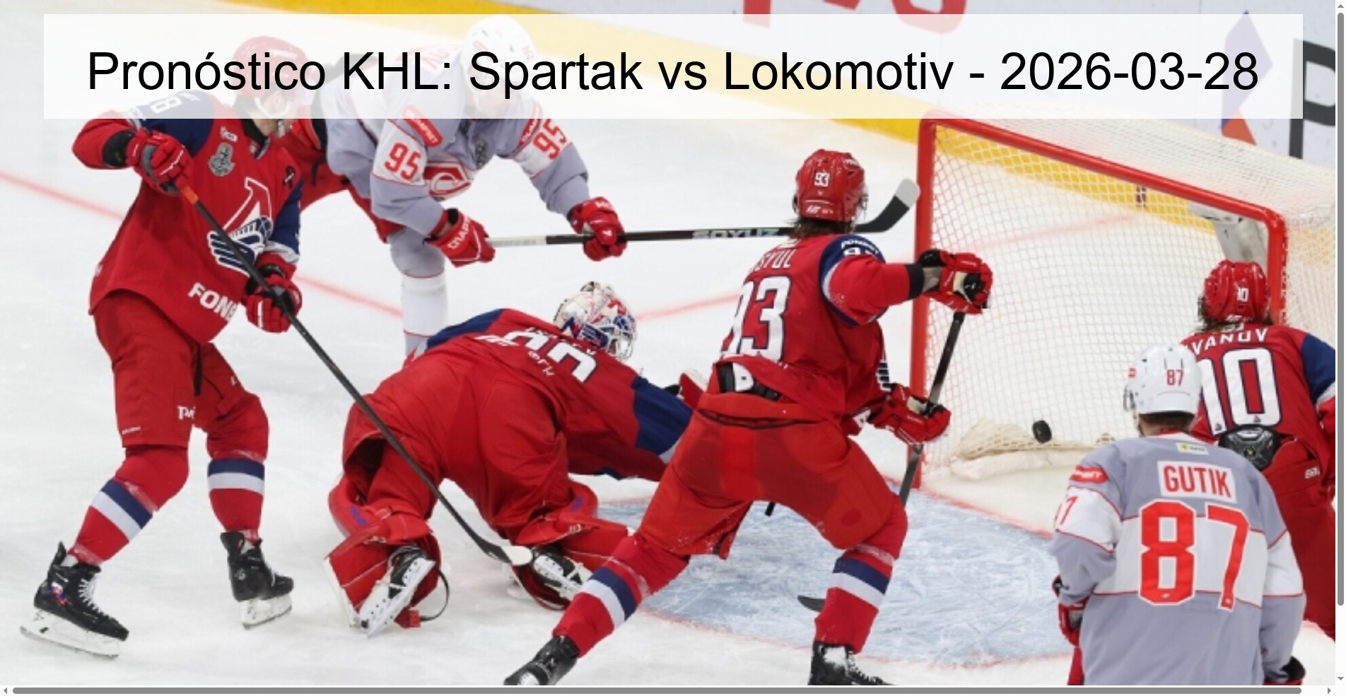 Pronóstico KHL: Spartak vs Lokomotiv - 2026-03-28