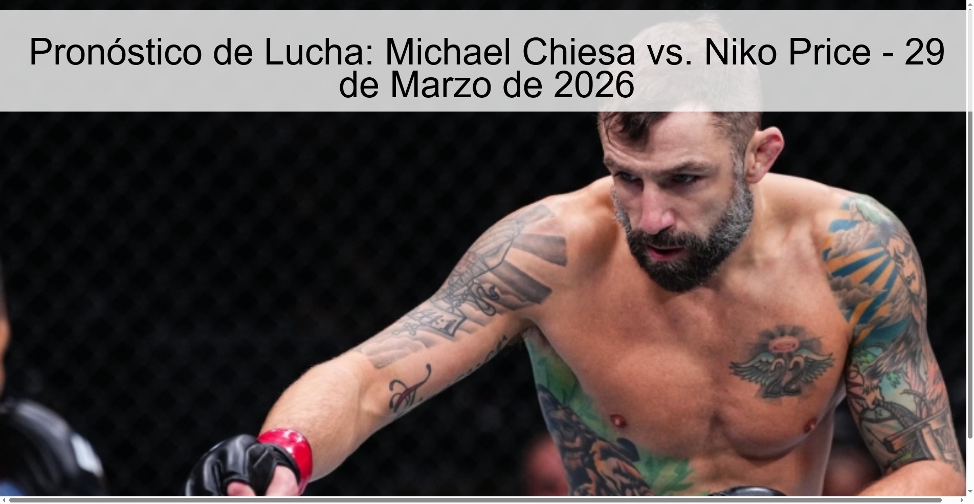 Pronóstico de Lucha: Michael Chiesa vs. Niko Price - 29 de Marzo de 2026