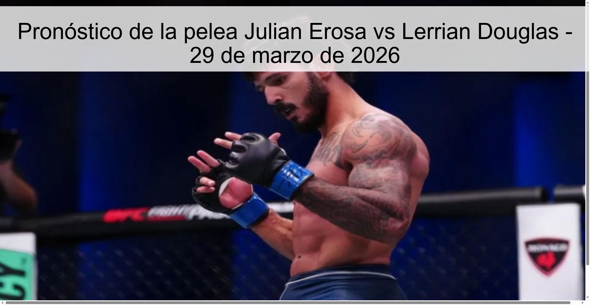 Julian Erosa vs Lerrian Douglas Fight Prediction – March 29, 2026
