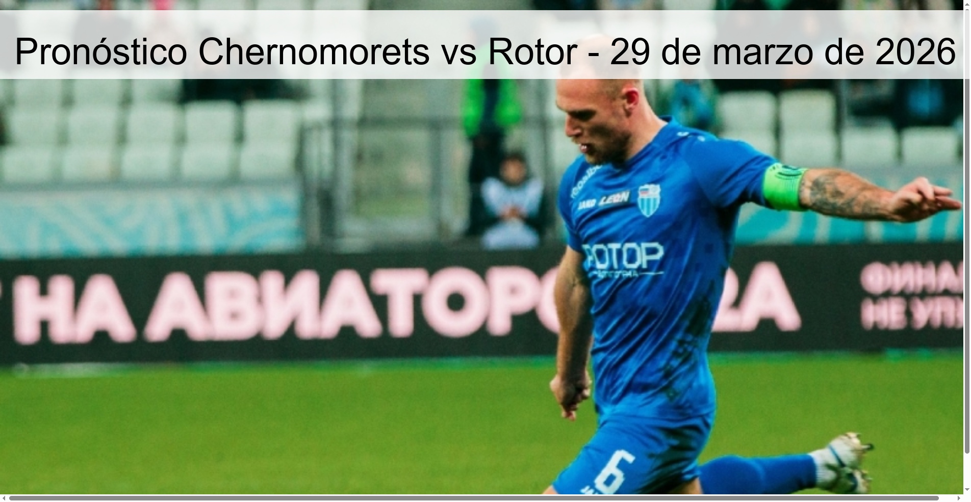Pronóstico Chernomorets vs Rotor - 29 de marzo de 2026