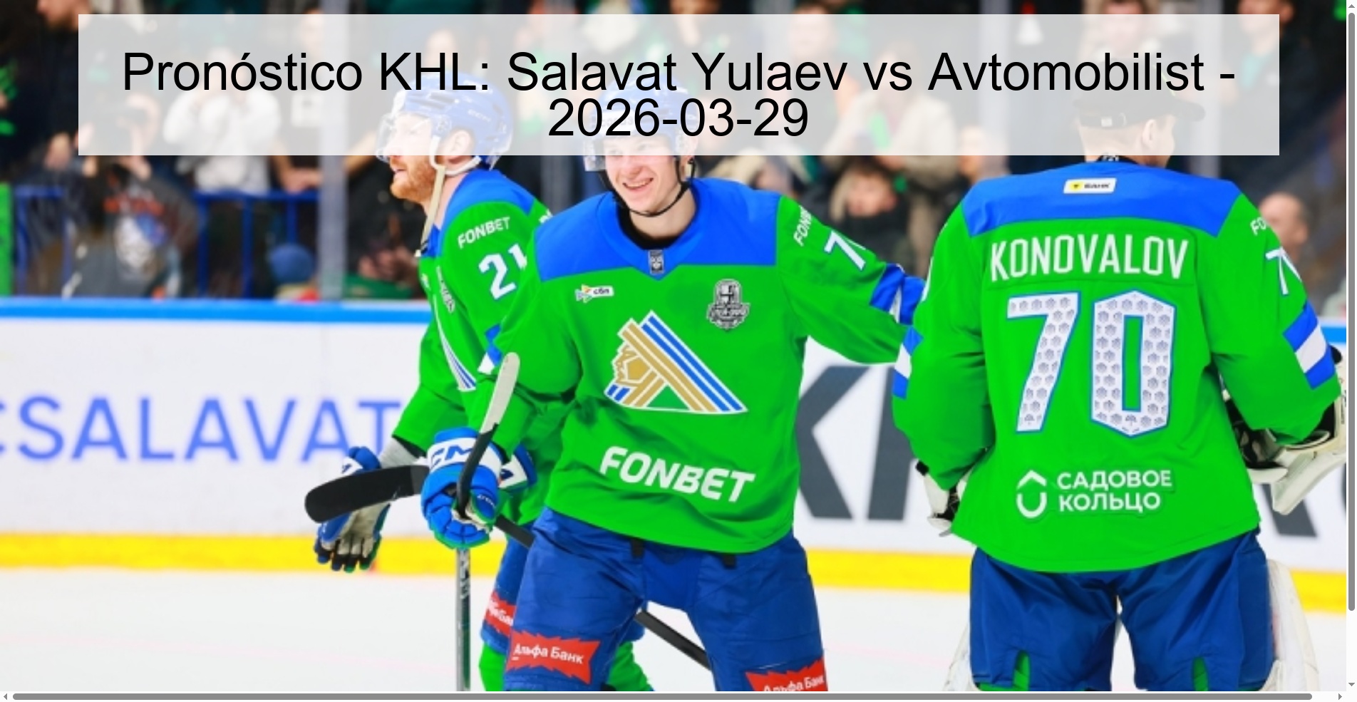 KHL Prediction: Salavat Yulaev vs Avtomobilist - 2026-03-29